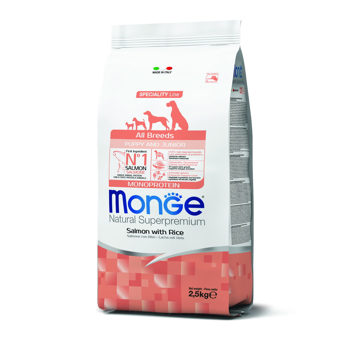 MONGE DRY DOG All breeds Puppy e Junior Salmone & riso MONOPROTEIN