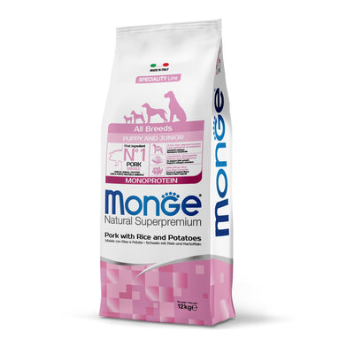 MONGE DRY DOG All breeds Puppy e Junior Maiale,riso&patate MONOPROTEIN