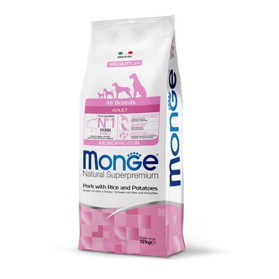 MONGE DRY DOG All breeds Adult Maiale, riso & patate MONOPROTEIN