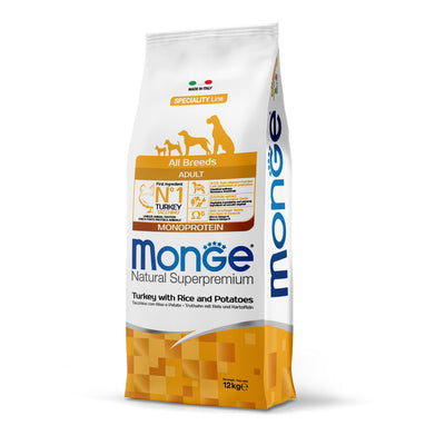 MONGE DRY DOG All breeds Adult Tacchino, riso & patate MONOPROTEIN