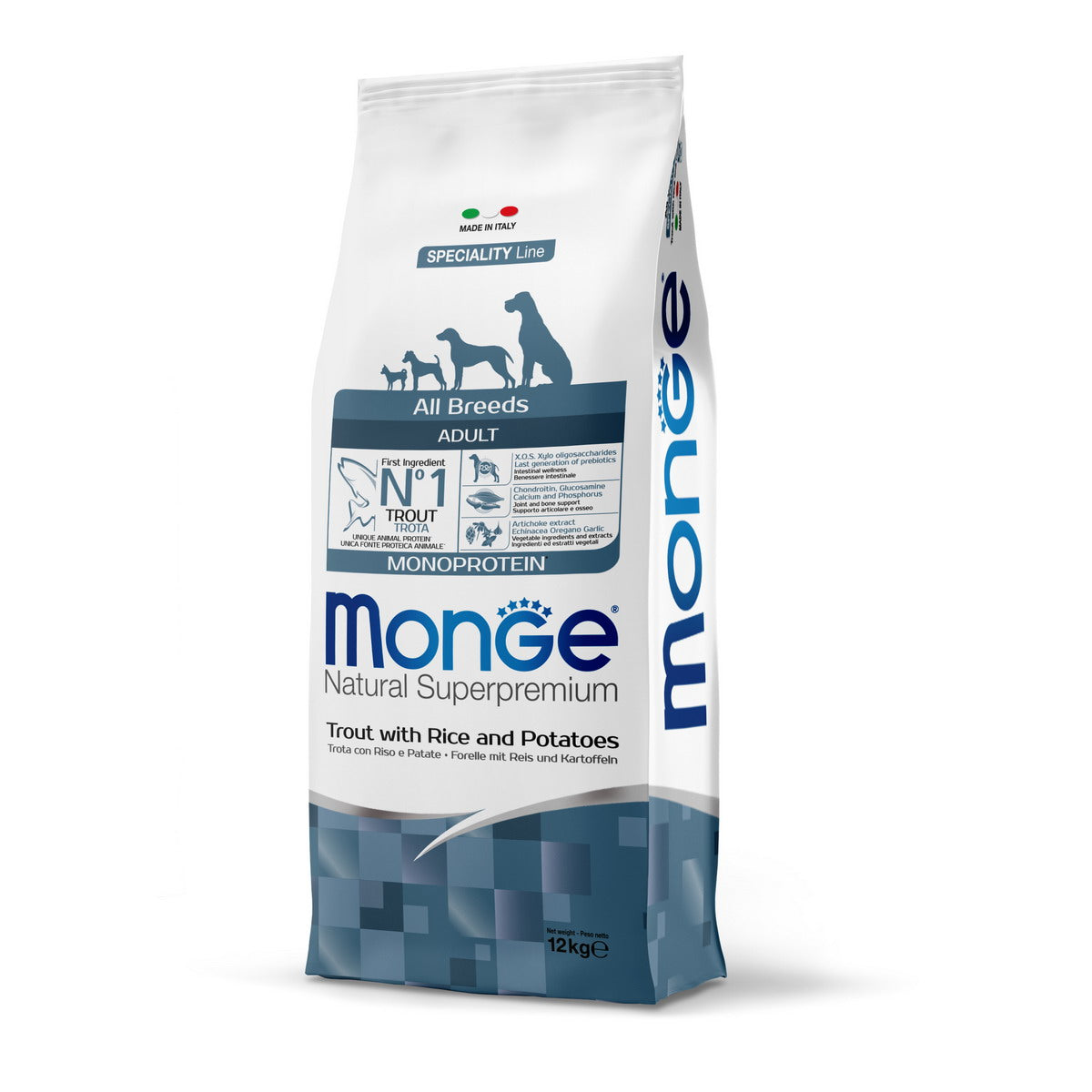 MONGE DRY DOG All breeds Adult Trota, riso & patate MONOPROTEIN