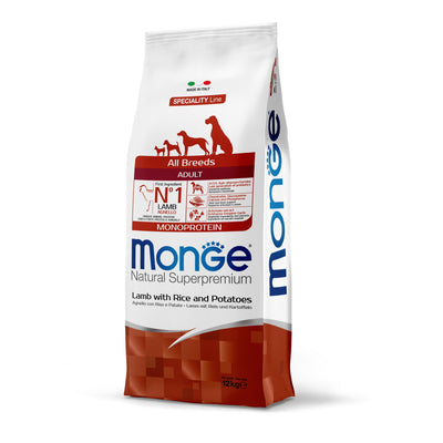 MONGE DRY DOG All breeds Adult Agnello, riso & patate MONOPROTEIN