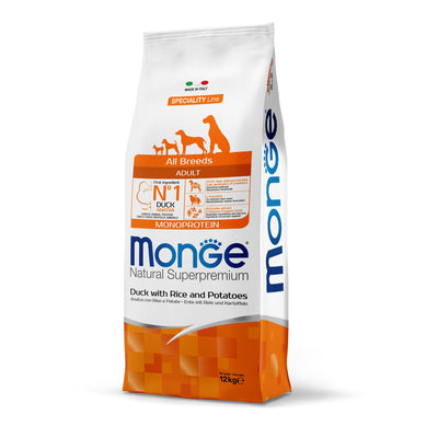 MONGE DRY DOG All breeds Adult Anatra, riso & patate MONOPROTEIN
