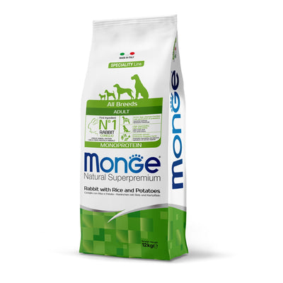 MONGE DRY DOG All breeds Adult Coniglio, riso & patate MONOPROTEIN