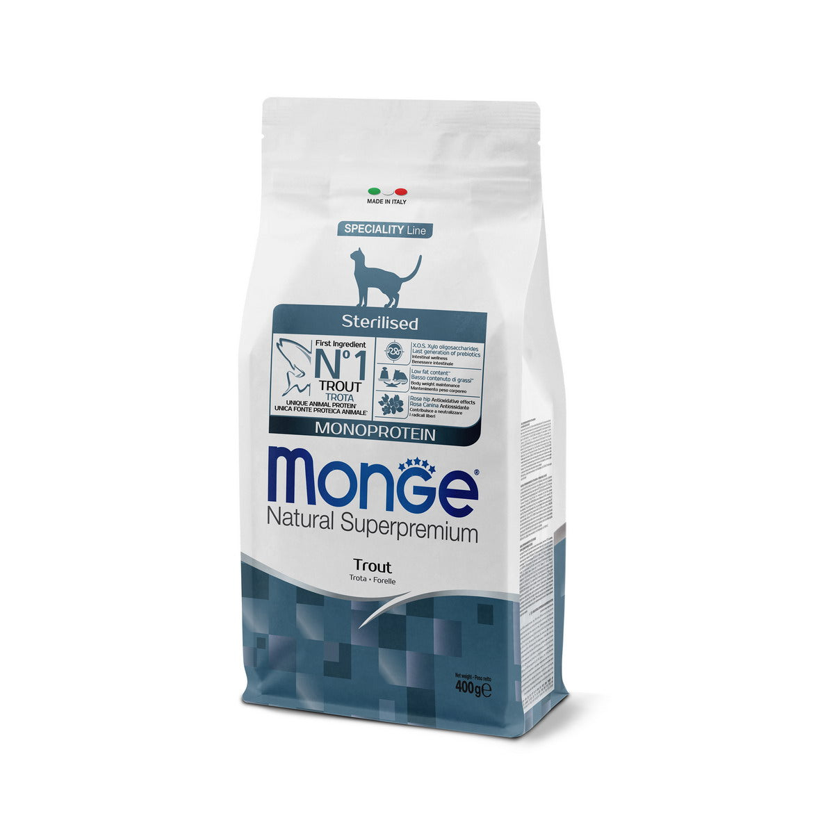 MONGE DRY CAT STERILISED MONOPROTEIN trota