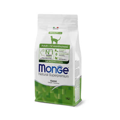 Monge DRY CAT Adult Monoprotein Coniglio mangime secco per gatti adulti sterilizzati 1,5 kg