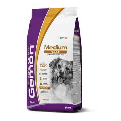 Mangime secco GEMON per cani medium adult con pollo e riso in crocchette