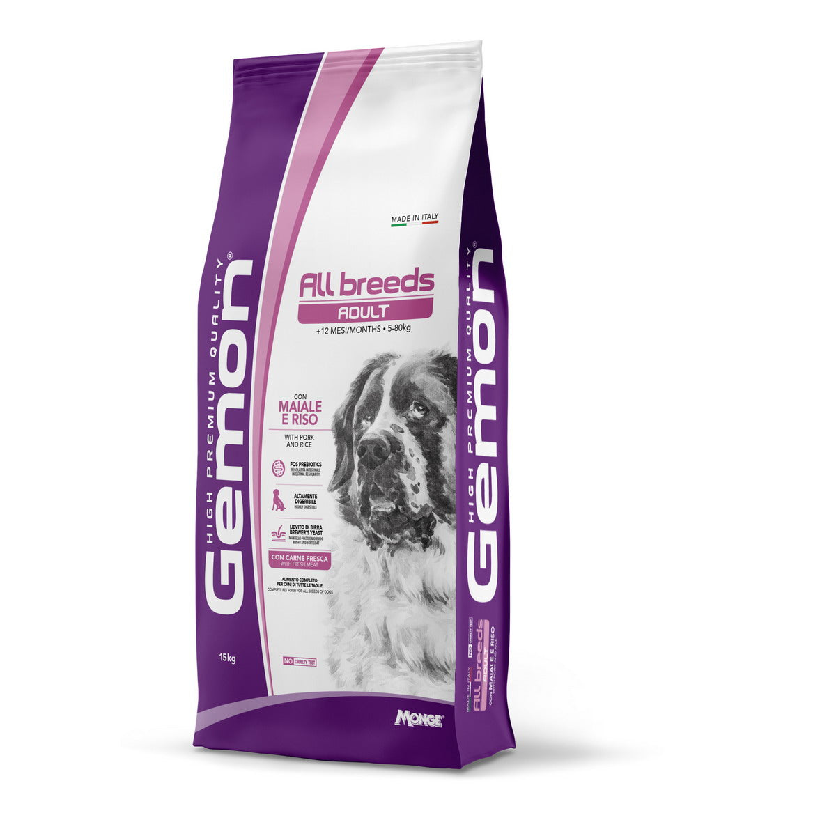 GEMON DRY DOG ALL BREEDS adult con maiale