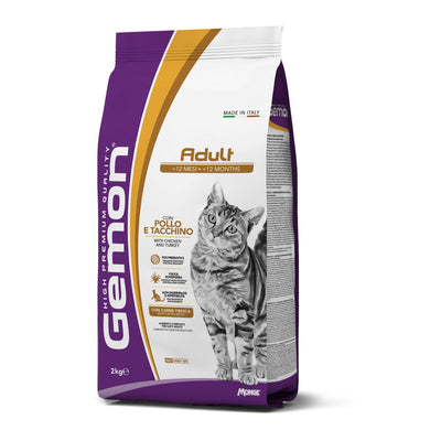 Gemon Dry Cat Adult Completo Pollo e Tacchino, mangime secco per gatti adulti in crocchette