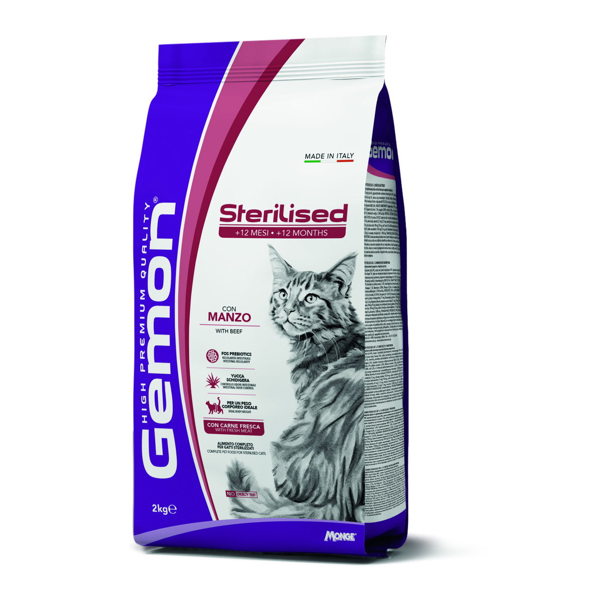 Mangime secco per gatti sterilizzati con manzo GEMON Dry Cat Sterilised