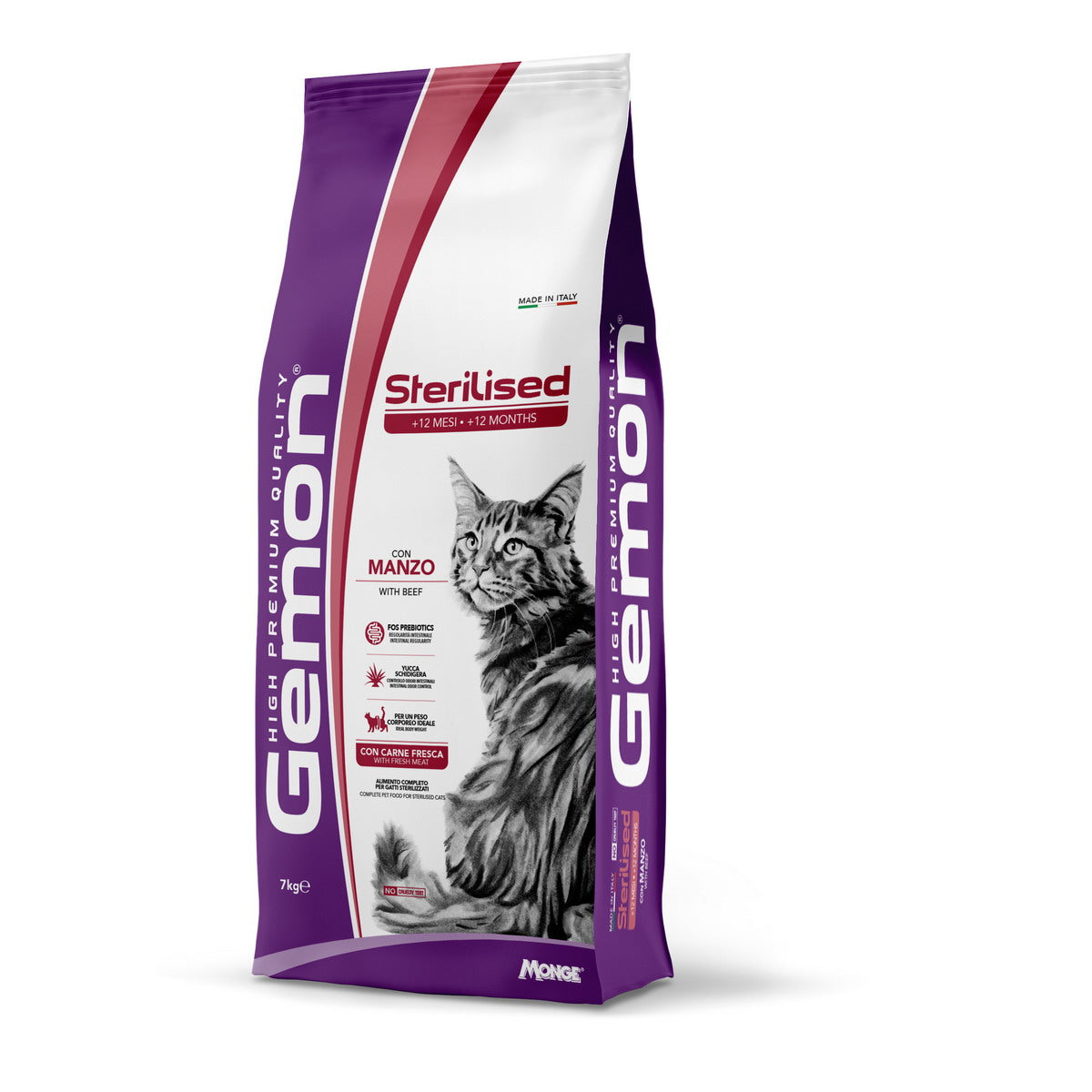 GEMON DRY CAT STERILIZED con manzo