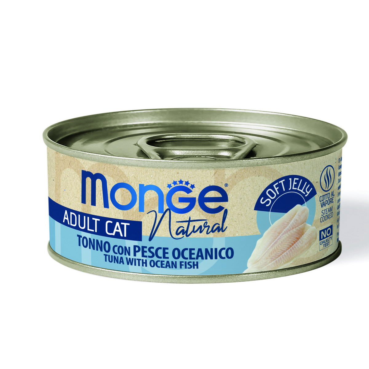 Lattina Monge Natural Tonno Pesce Oceanico per gatti adulti in gelatina, 80 g