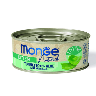 Alimento complementare per gattini Monge Natural Tonnetto con Aloe Jelly in lattina 80g