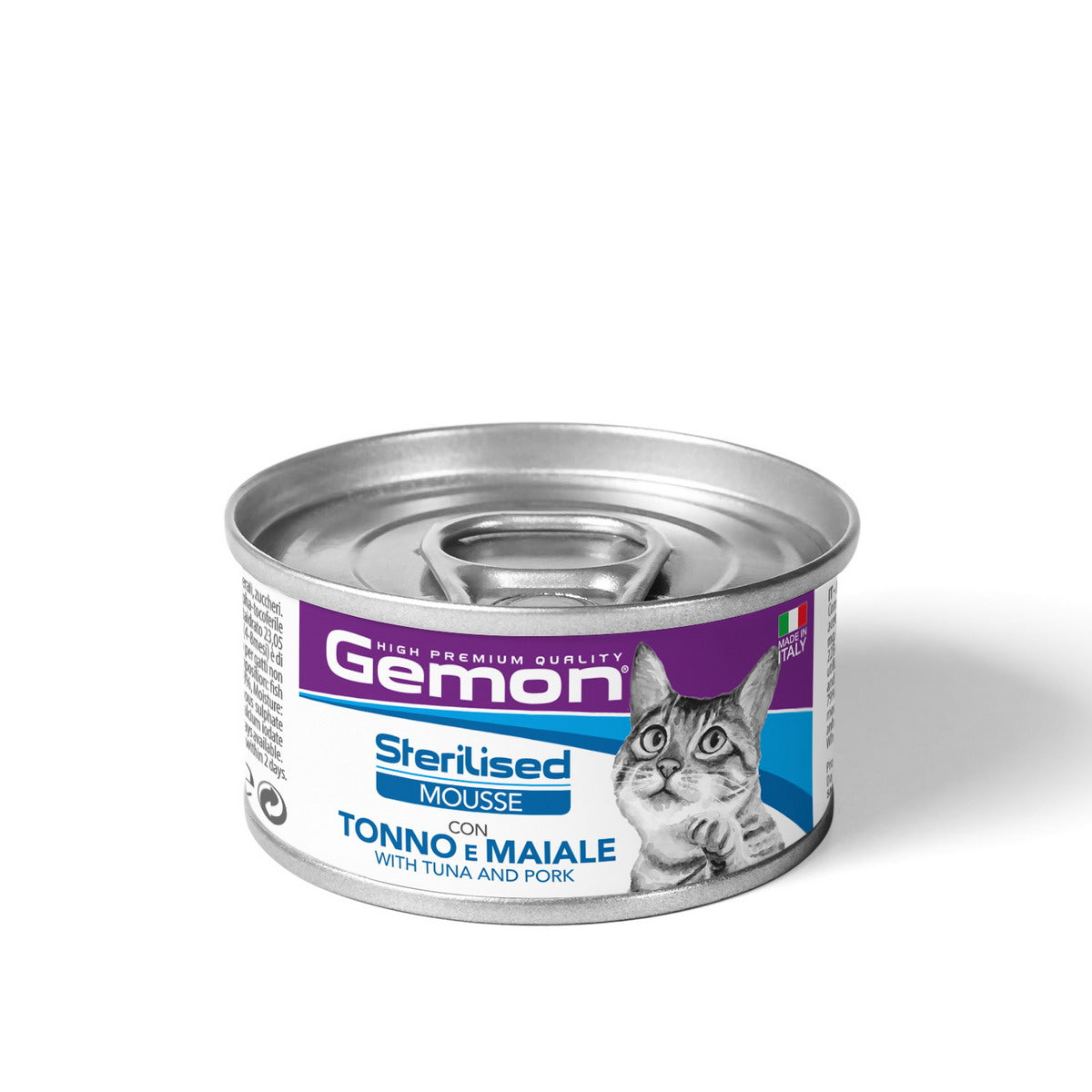 Mousse per gatti sterilizzati GEMON con tonno e maiale, 85 g