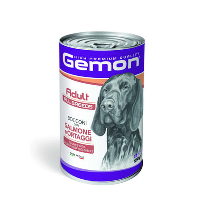 Mangime Gemon Bocconi Salmone e Ortaggi per Cani Adulti, 1250 g