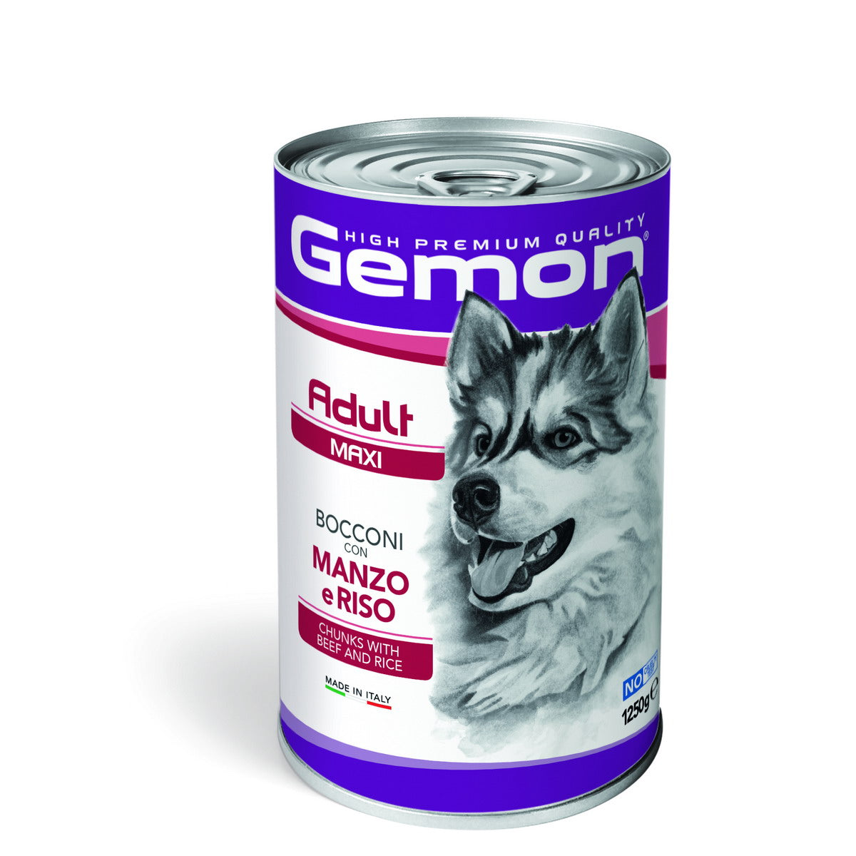 Mangime in bocconi Gemon con manzo e riso per cani adulti taglia maxi, confezione 1250 g