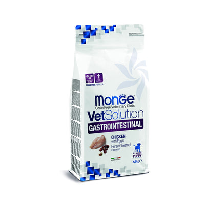 Mangime secco gastrointestinal per cuccioli di cane Monge Vet, 1,5 kg, con proteina di salmone idrolizzata e ippocastano