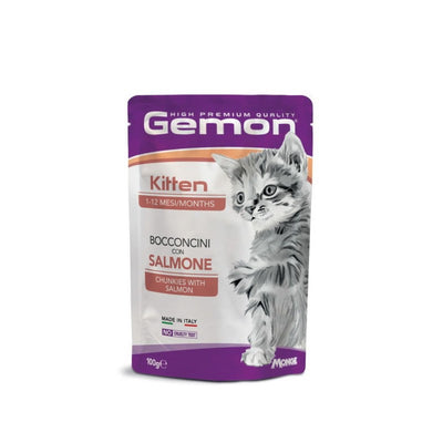 Bocconcini per gattini con salmone GEMON, alimento completo 100 g