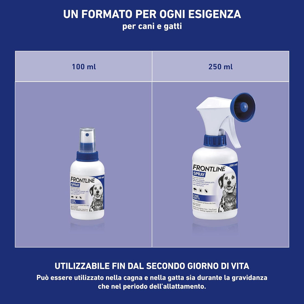 Spray antiparassitario Frontline 100 ml per cani e gatti, flacone con erogatore spray