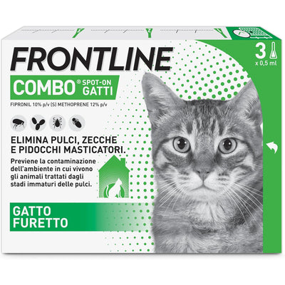 Pipette antiparassitarie Frontline Combo per gatti, confezione da 3 pipette