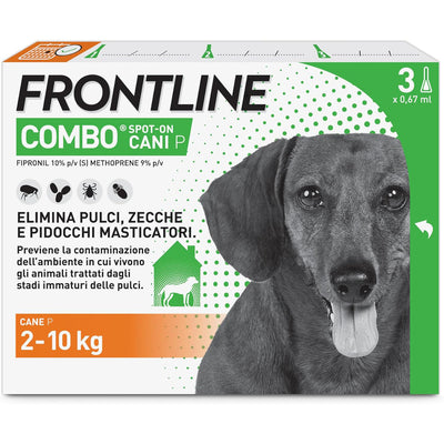 Frontline Combo Cane antiparassitario in pipette per cani 2-10 kg, confezione da 3 pipette