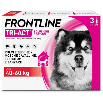 Frontline Tri-Act antiparassitario spot-on per cani 40-60 kg, confezione da 3 pipette