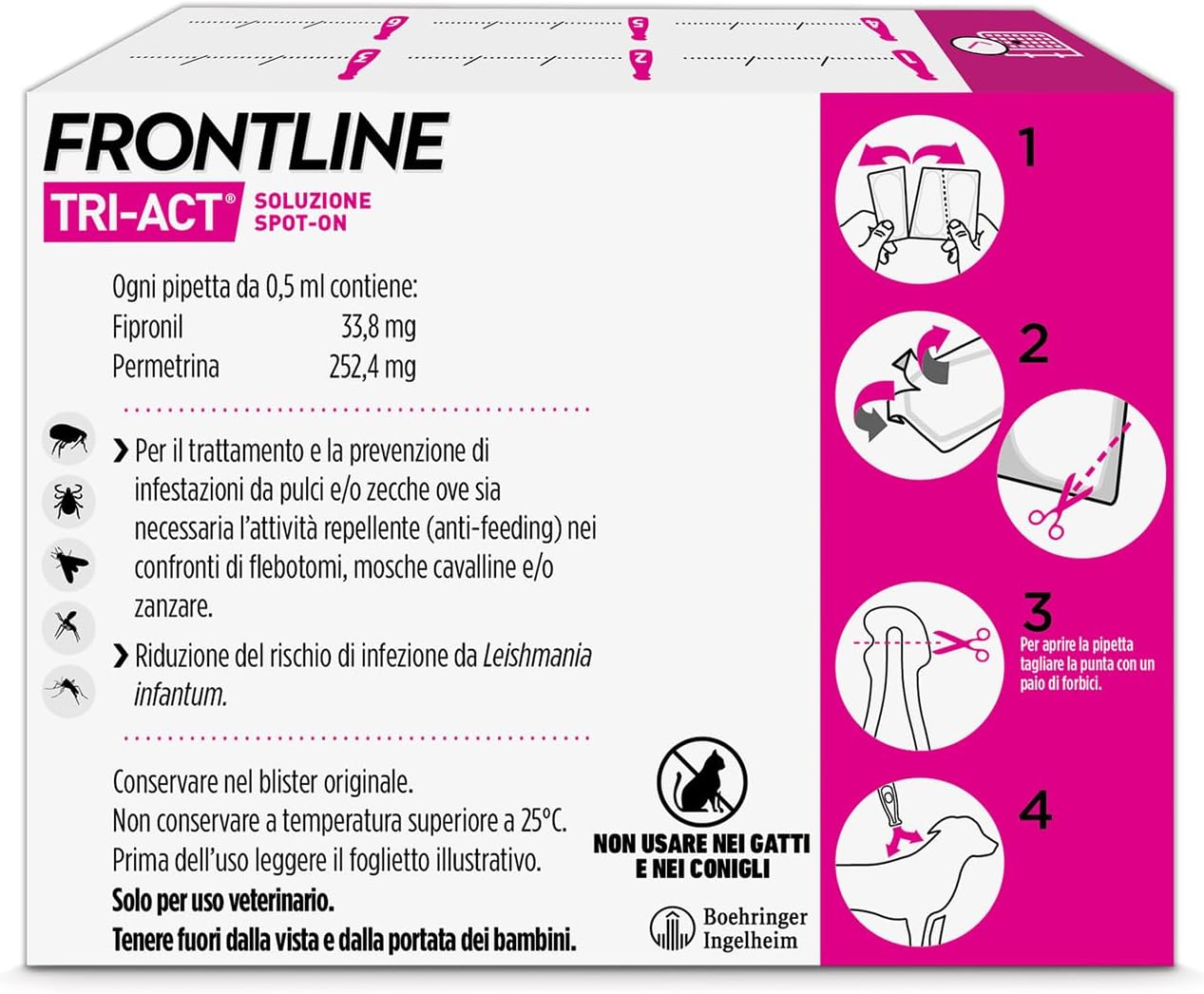 FRONTLINE TRI ACT 2-5 KG 6 PIPETTE
