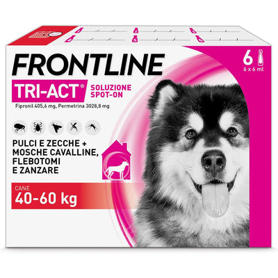 Frontline Tri-Act antiparassitario spot-on per cani 40-60 kg, confezione da 6 pipette
