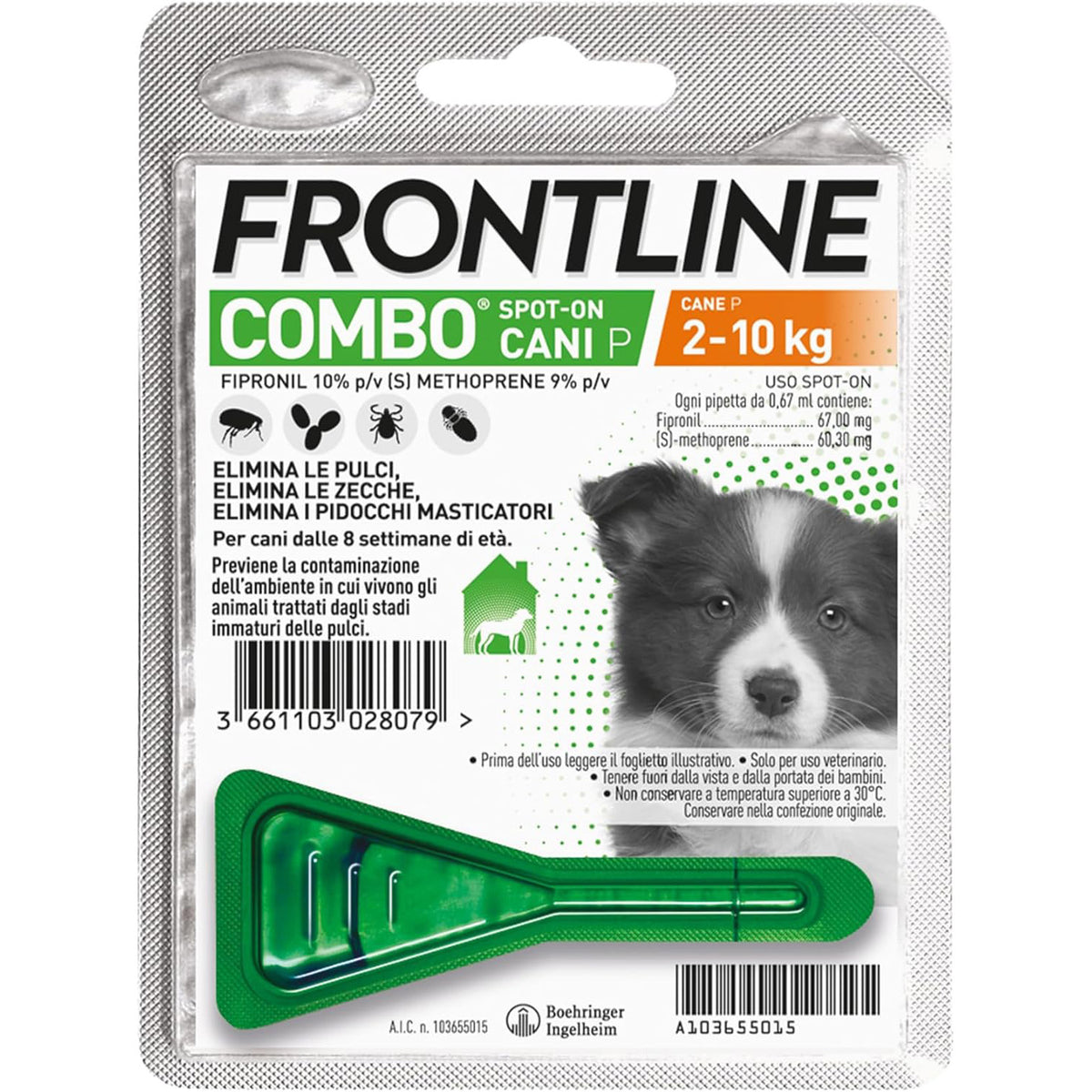 Kit antiparassitario Frontline Combo per cuccioli, 1 pipetta spot-on