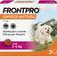Compresse antiparassitarie Frontpro per cani 2-4 kg, confezione da 3 compresse da 11,3 mg