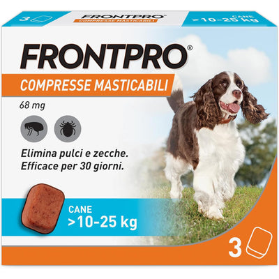 Frontpro Cane 10-25 kg 68 mg, 3 compresse masticabili antiparassitario
