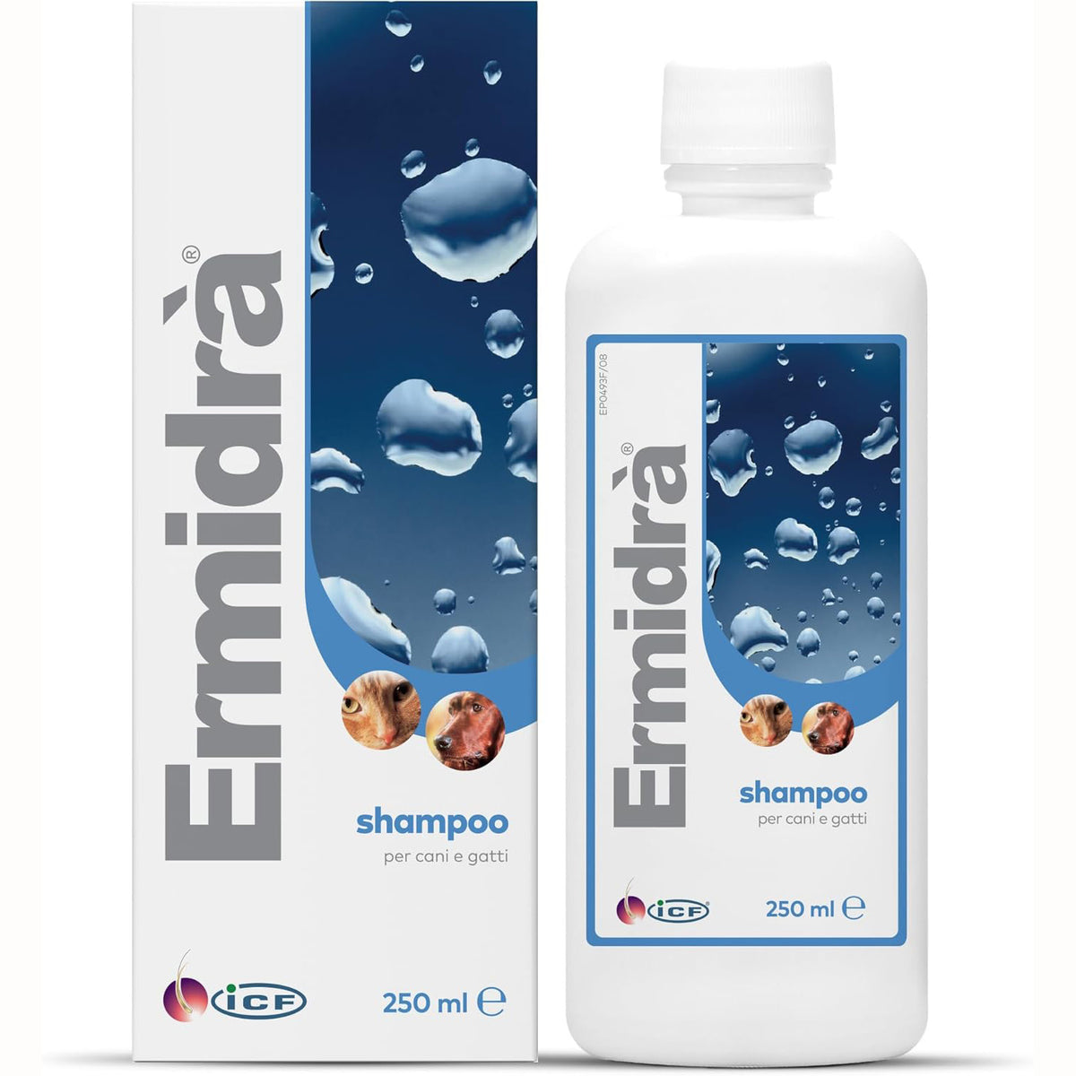 Ermidrà Shampoo lenitivo per cani e gatti, flacone 250 ml con formula delicata per cute sensibile