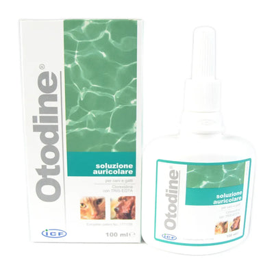 Soluzione detergente Otodine 100 ml per pulizia orecchie cani e gatti con Clorexidina