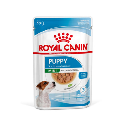 Mangime umido Royal Dog Puppy Mini per cuccioli di piccola taglia in bustina da 85 g con bocconcini in salsa