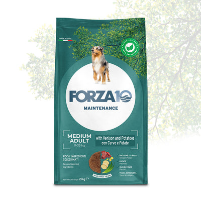 Mangime secco FORZA10 Cervo e Patate per cani adulti taglia media, confezione 2 kg