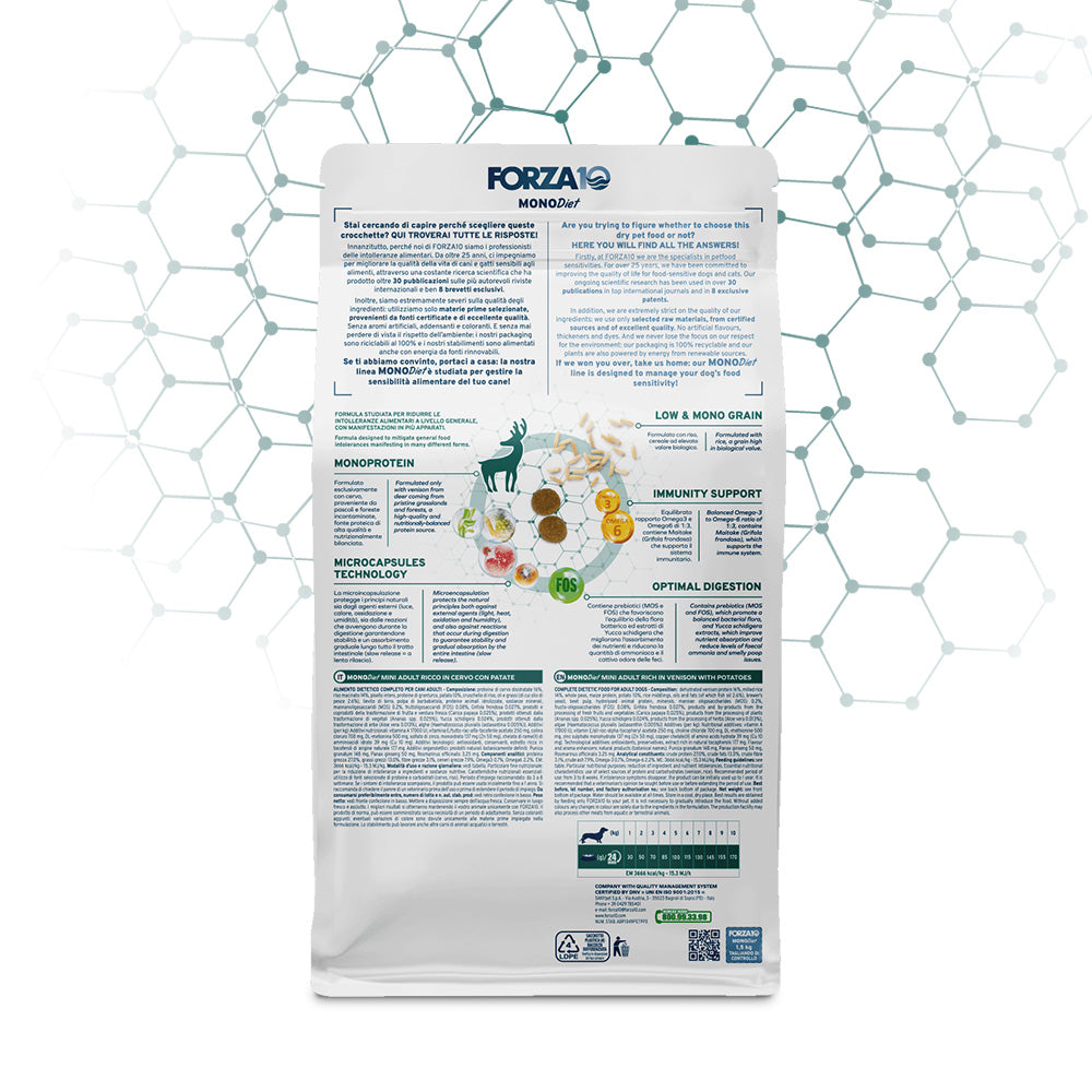FORZA 10 DIET CERVO E PATATE ADULT MINI 1,5 KG