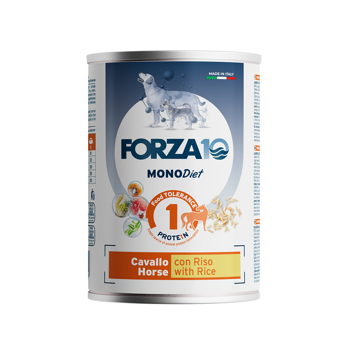 Patè per cane diet cavallo e riso in lattina 400 g, alimento umido completo per cani sensibili