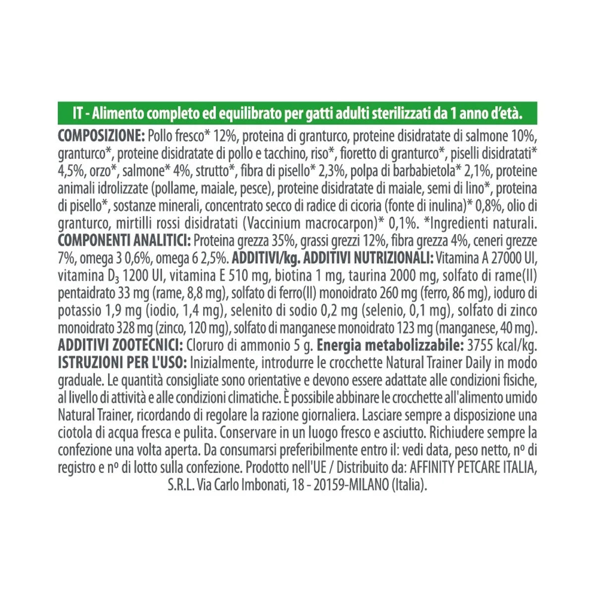 NATURAL TRAINER CAT STERILIZED SALMONE 1,5 KG