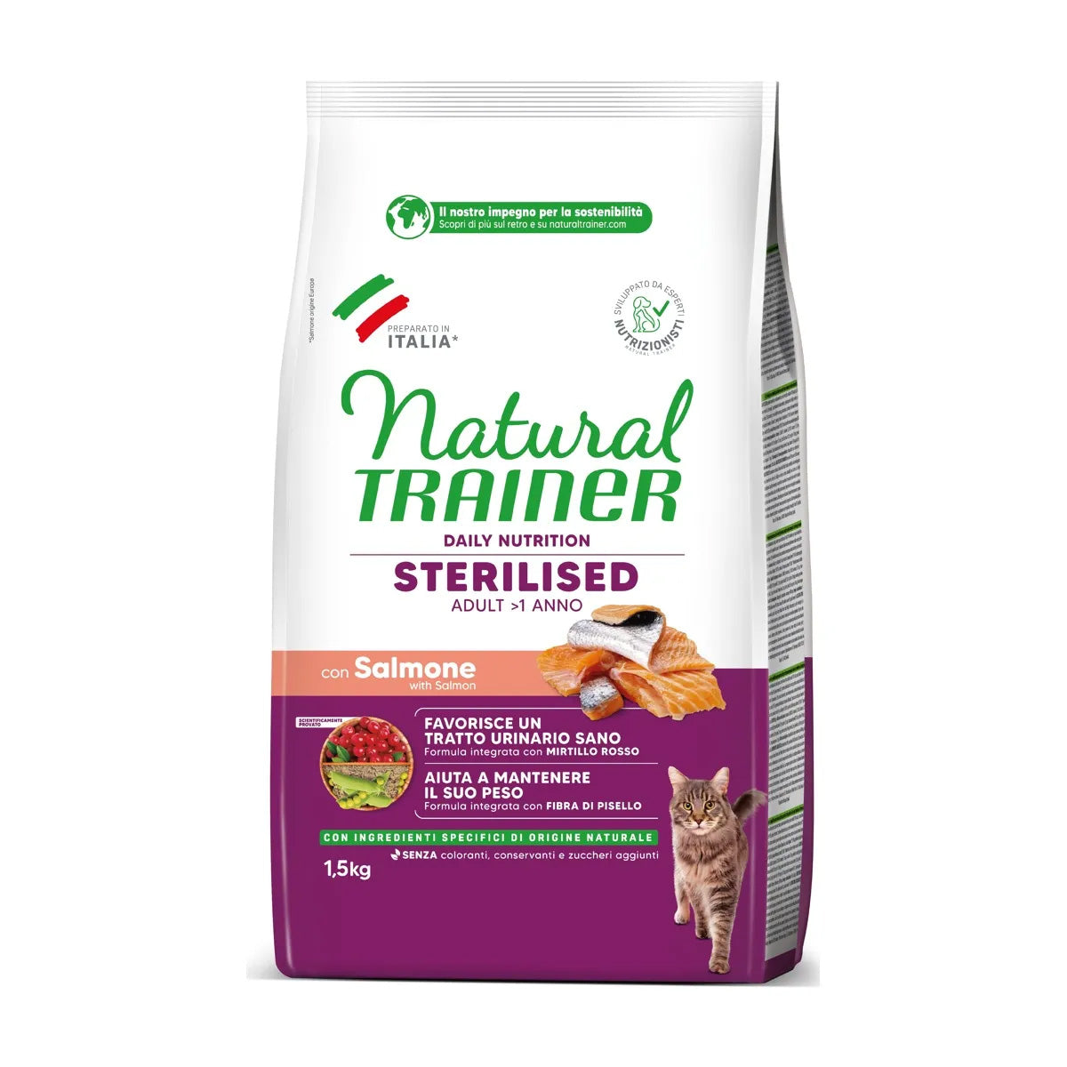NATURAL TRAINER CAT STERILIZED SALMONE 1,5 KG