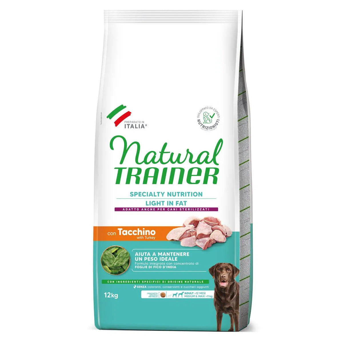 NATURAL TRAINER DOG LIGHT MEDIUM MAXI TACCHINO 12 KG