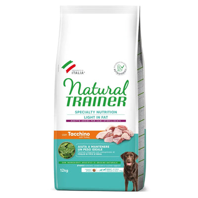 Mangime secco Trainer Natural Dog Light Medium Maxi Tacchino 12 kg in crocchette per cani adulti