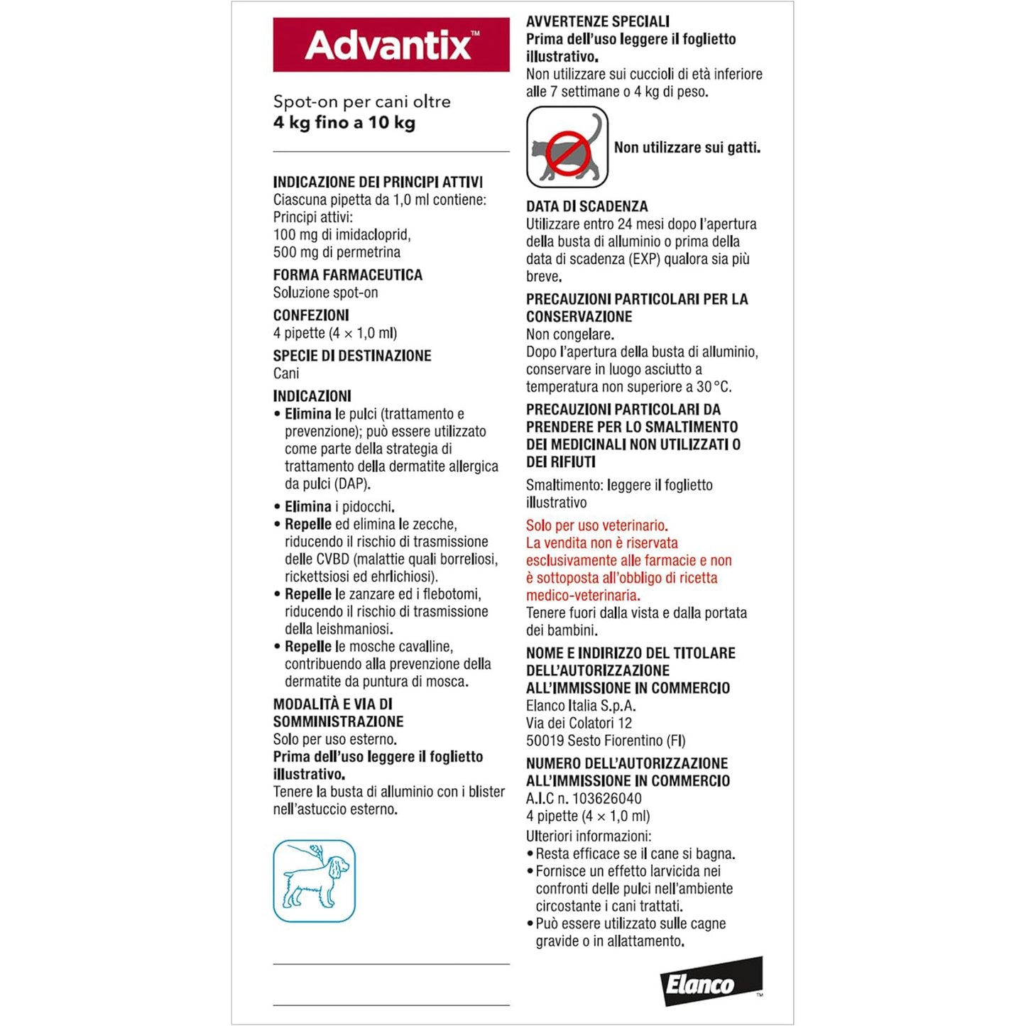 ADVANTIX SPOT-ON 4-10kg (4 x 1ml)