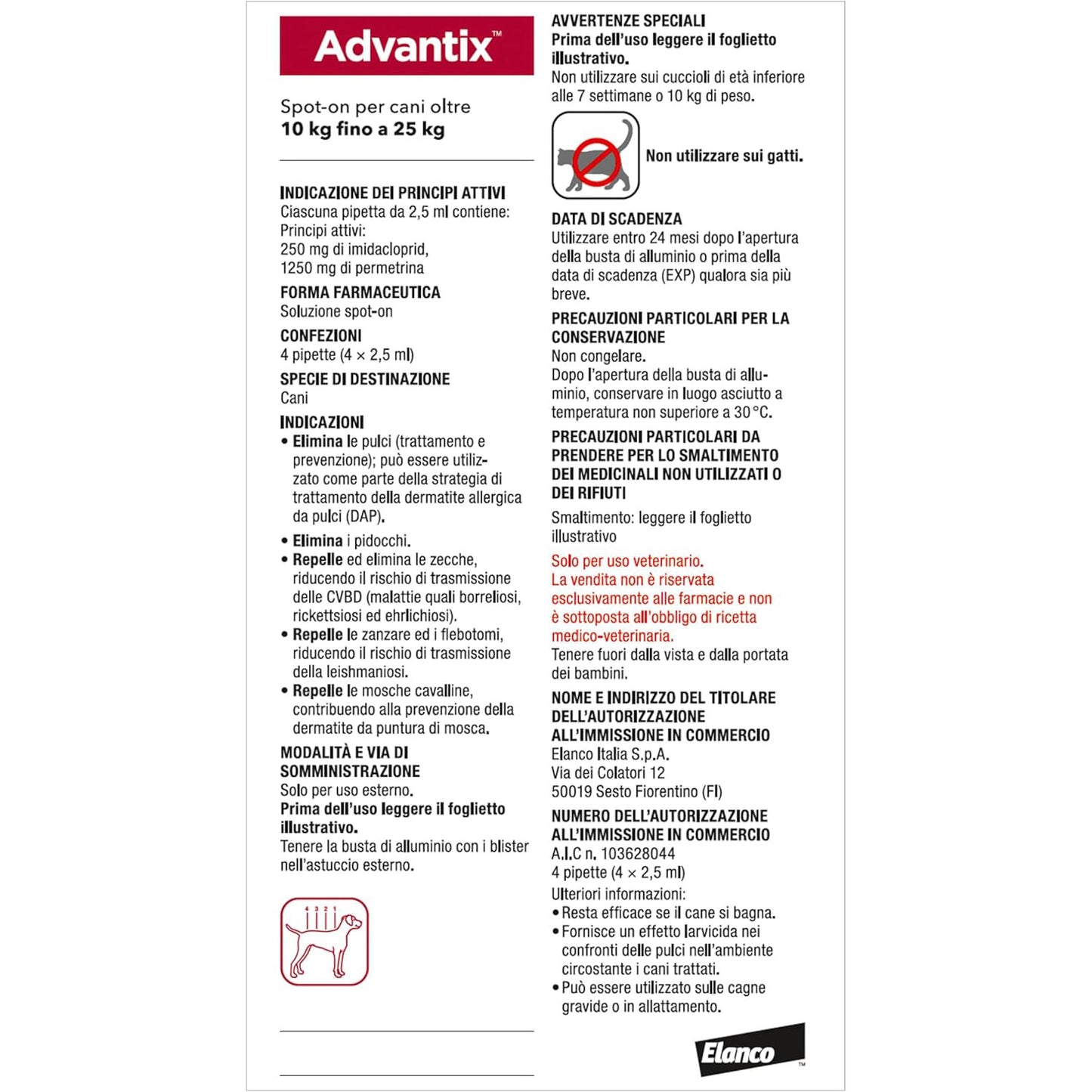 ADVANTIX SPOT-ON 10-25kg (4 x 2,5ml)