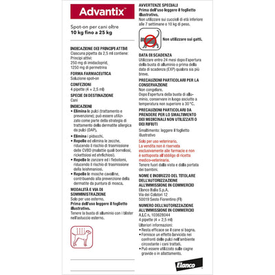 ADVANTIX SPOT-ON 10-25kg (4 x 2,5ml)