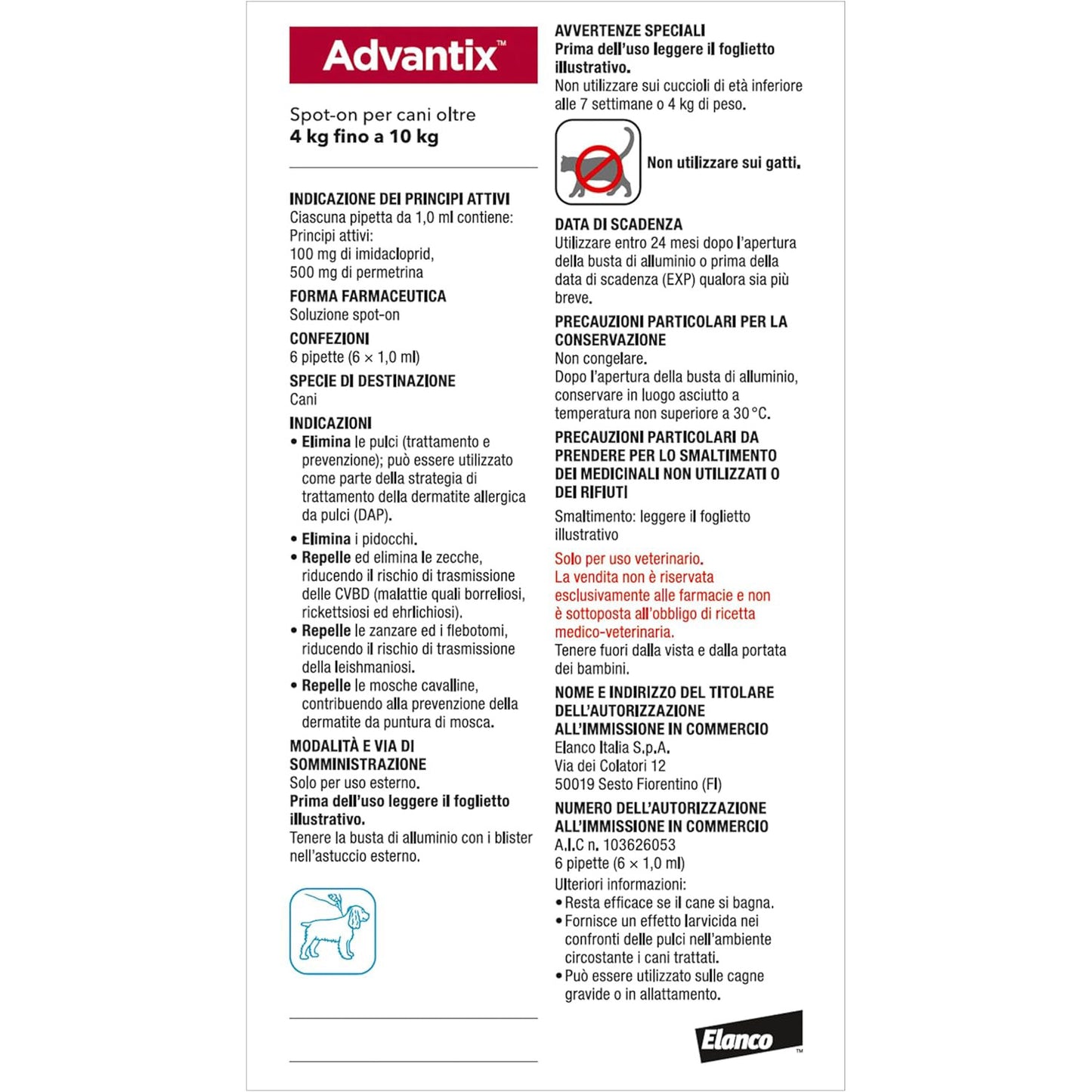 ADVANTIX SPOT-ON 4-10kg (6 x 1ml)