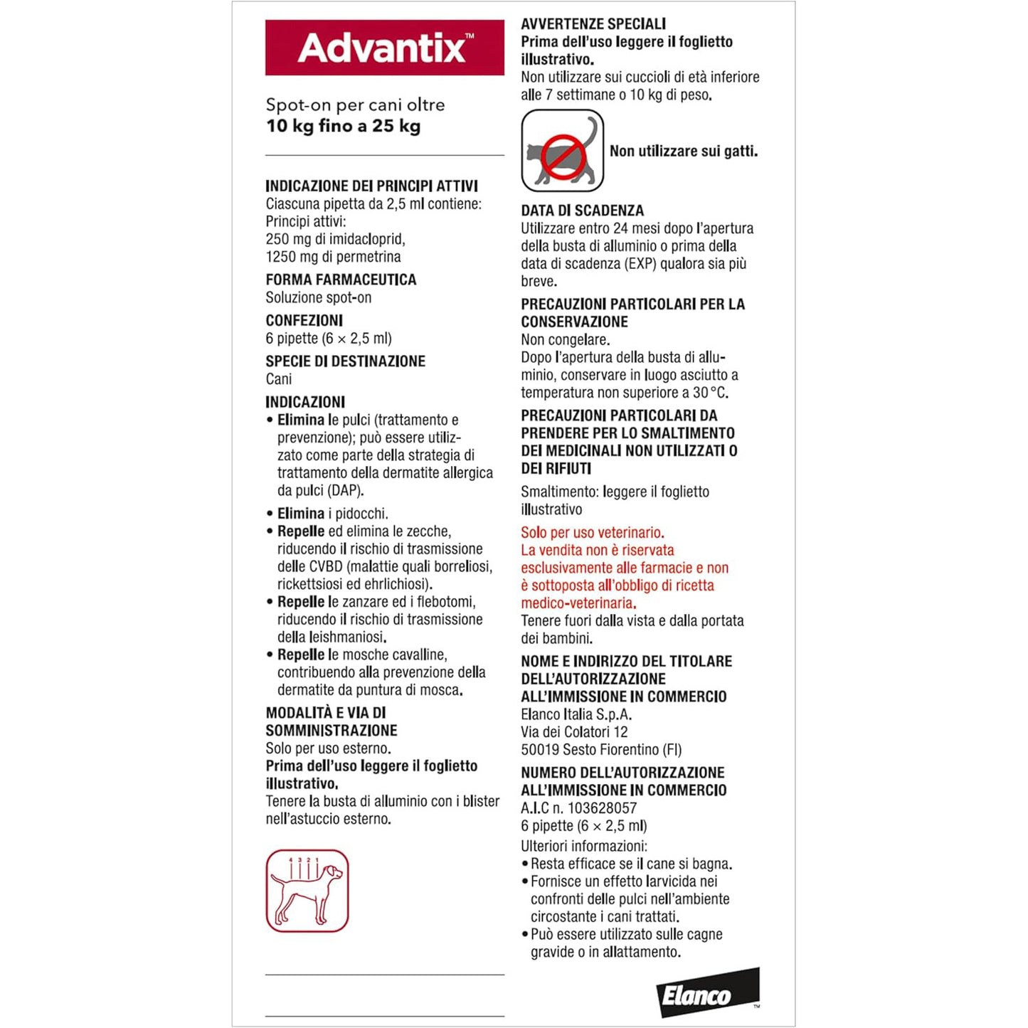 ADVANTIX SPOT-ON 10-25kg (6 x 2,5ml)