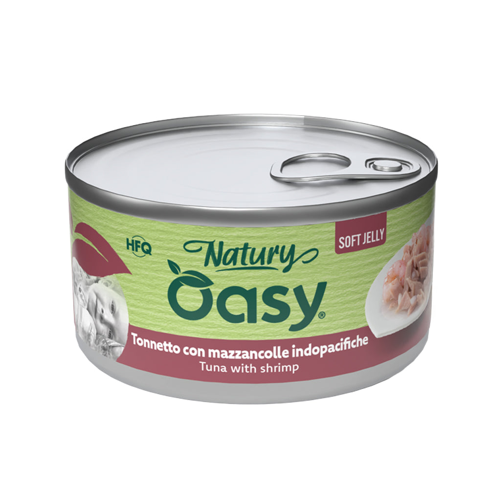 Lattina Oasy Wet Cat Natury Soft Jelly tonnetto mazzancolle indopacifiche 150 g