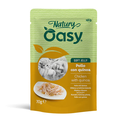 Busta Oasy Wet Cat Natury Soft Jelly pollo e quinoa 70 g per gatti adulti