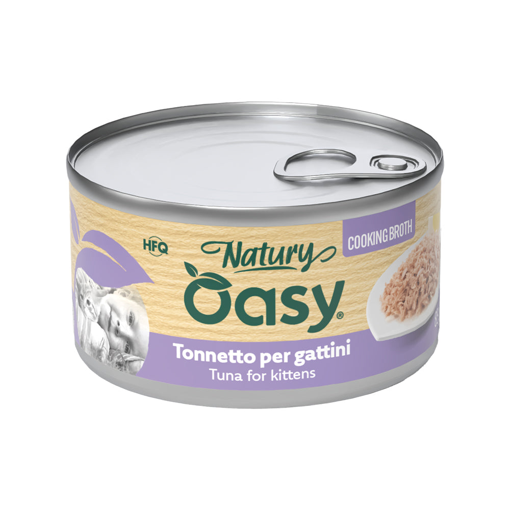 Brodo di tonnetto per gattini Oasy Wet Cat Natury Cooking in lattina 85 g