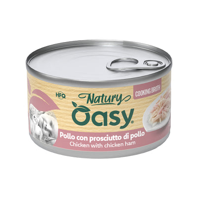 Lattina Oasy Wet Cat Natury Cooking pollo con prosciutto in brodo, 85 g per gatti adulti